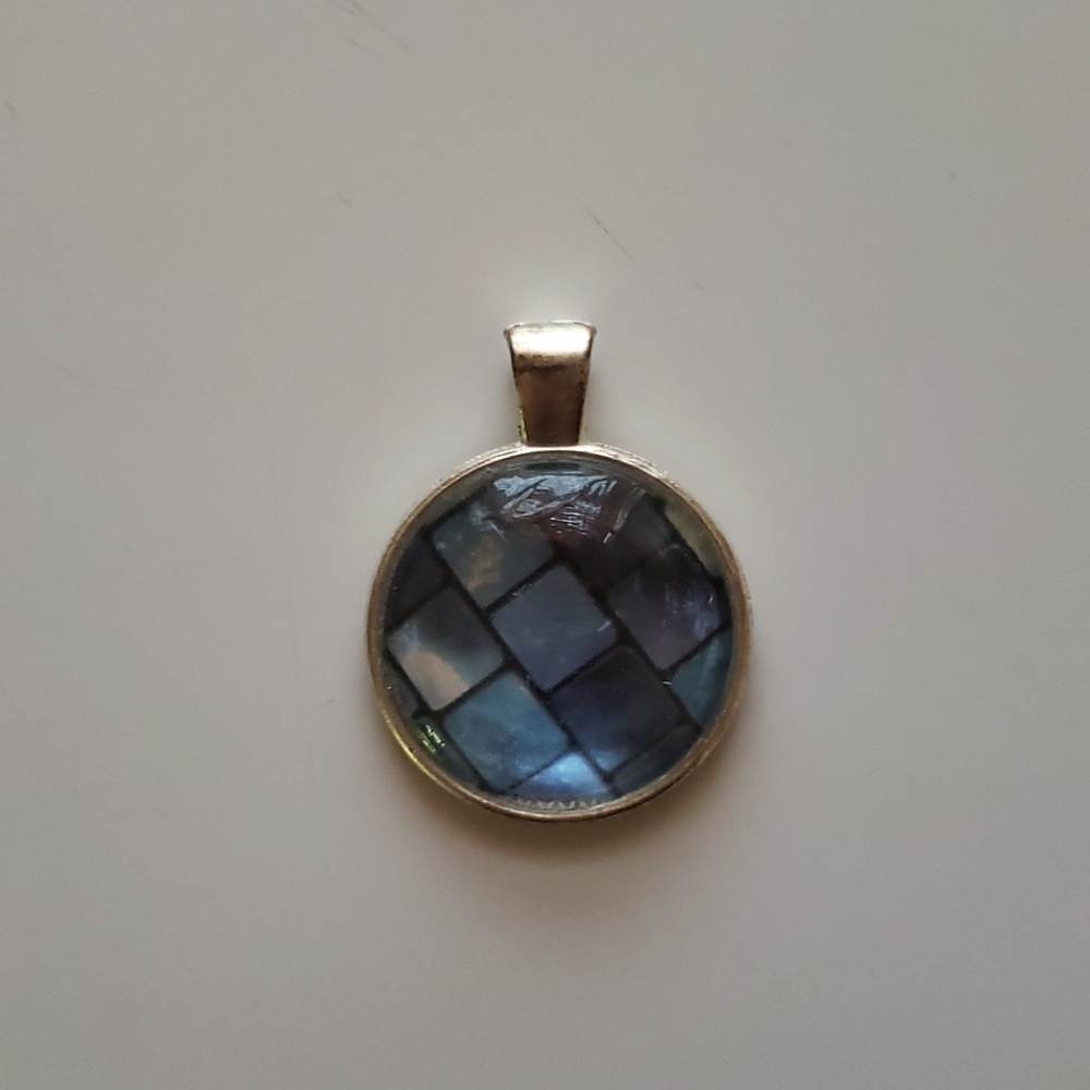 Necklace Pendent - Blue Stone/Brick